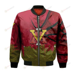 VMI Keydets Bomber Jacket 3D Printed Basketball Net Grunge Pattern