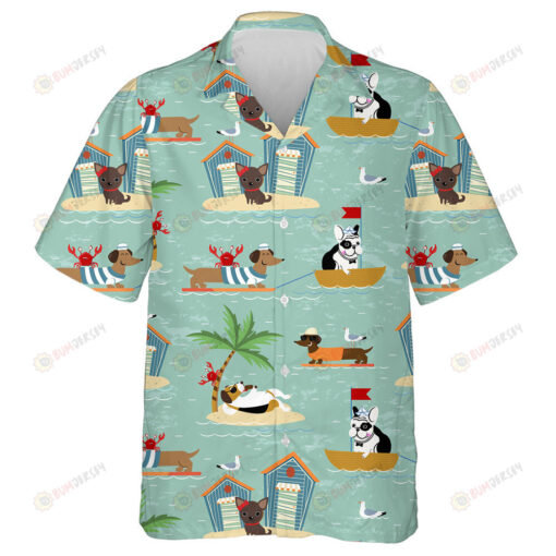 Vacations French Bulldog Sailing On A Boat Hawaiian Shirt