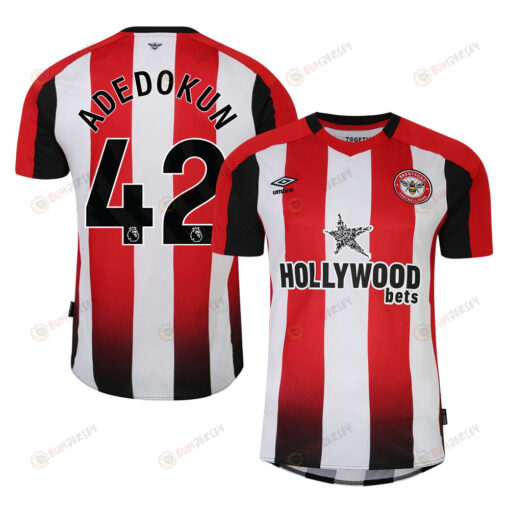 Val Adedokun 42 Brentford FC 2023-24 Premier League Home Men Jersey - Red