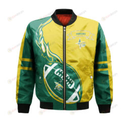 Val-d Or Foreurs Bomber Jacket 3D Printed Flame Ball Pattern