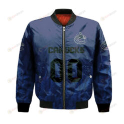 Vancouver Canucks Bomber Jacket 3D Printed Team Logo Custom Text And Number