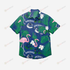 Vancouver Canucks Floral Button Up Hawaiian Shirt
