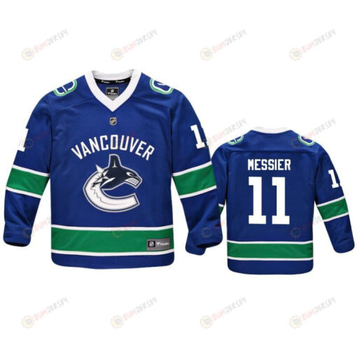 Vancouver Canucks Mark Messier 11 Player Home Blue Jersey -Youth Jersey