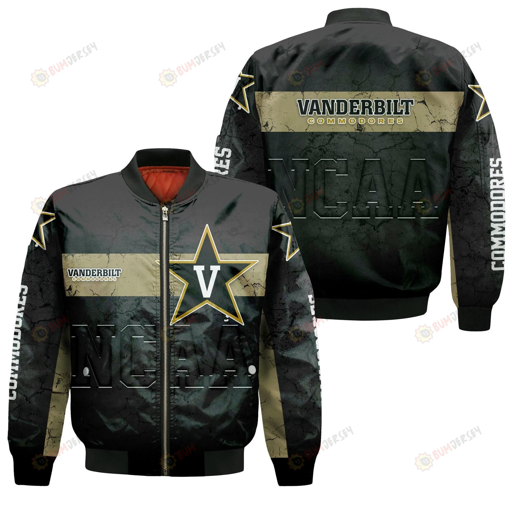 Vanderbilt Commodores Bomber Jacket 3D Printed - Champion Legendary
