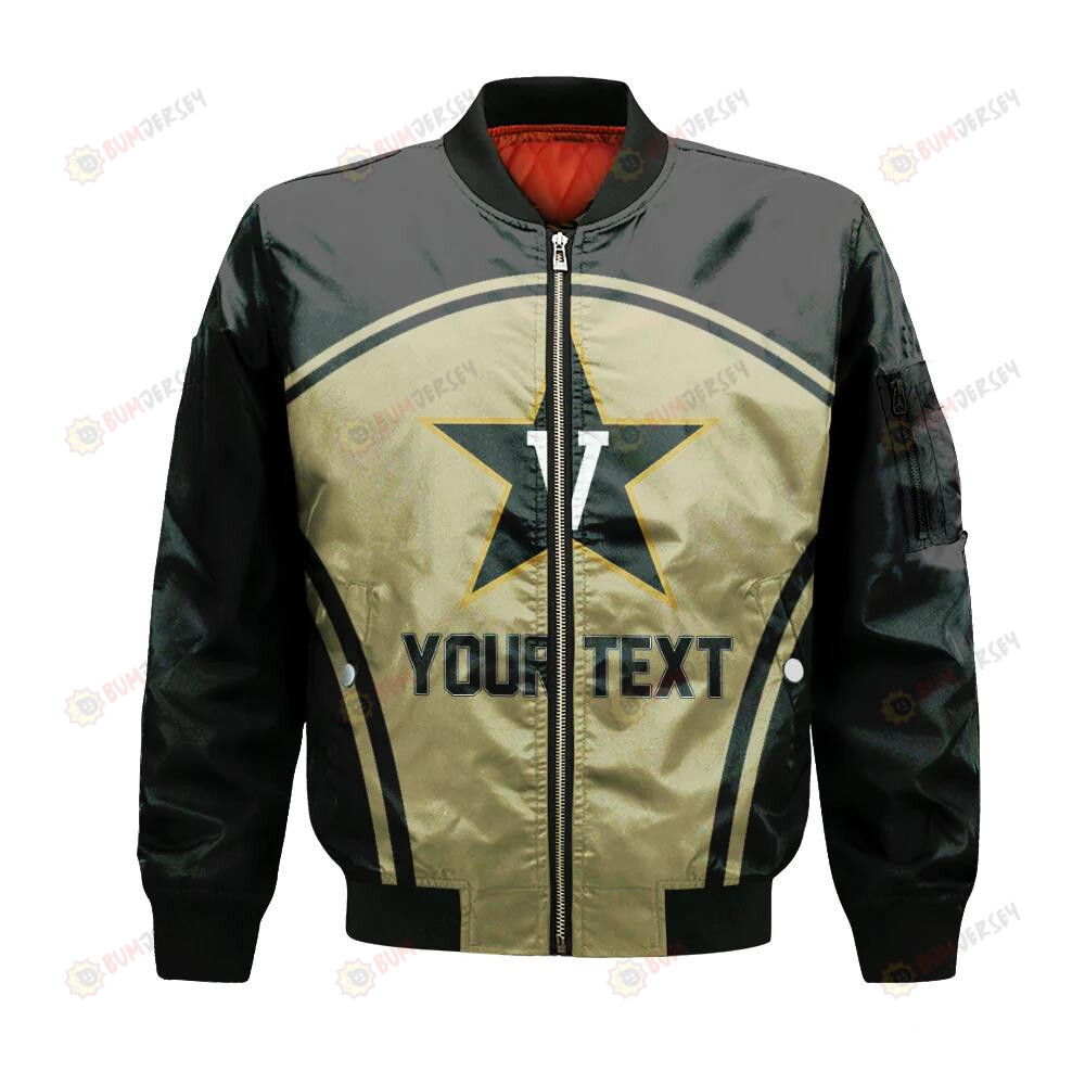 Vanderbilt Commodores Bomber Jacket 3D Printed Custom Text And Number Curve Style Sport