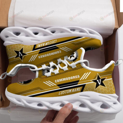 Vanderbilt Commodores Logo Custom Name Pattern 3D Max Soul Sneaker Shoes