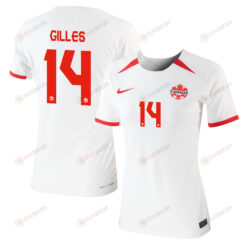 Vanessa Gilles 14 Canada Women's National Team 2023-24 World Cup Away Women Jersey