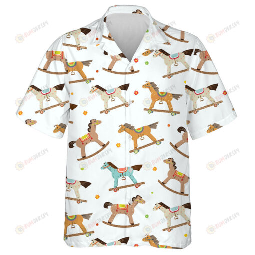 Various Wooden Horses And Flower Cartoon Hawaiian Shirt