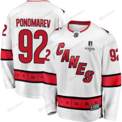 Vasiliy Ponomarev 92 Carolina Hurricanes Stanley Cup 2023 Playoffs Patch Away Breakaway Men Jersey - White