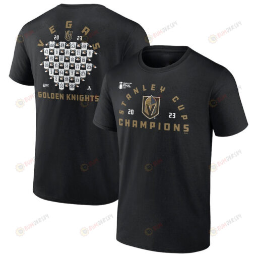 Vegas Golden Knights 2023 Stanley Cup Champions Jersey Roster T-Shirt - Black