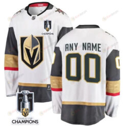 Vegas Golden Knights 2023 Stanley Cup Champions Patch Custom 00 Away Breakaway Jersey - White