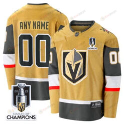 Vegas Golden Knights 2023 Stanley Cup Champions Patch Custom 00 Home Breakaway Jersey - Gold