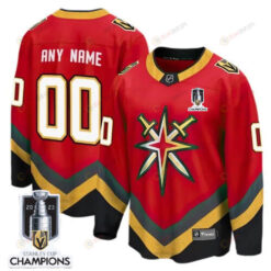 Vegas Golden Knights 2023 Stanley Cup Champions Patch Custom 00 Reserve Retro Jersey - Red