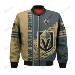 Vegas Golden Knights Bomber Jacket 3D Printed Logo Pattern In Team Colours