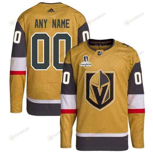 Vegas Golden Knights Stanley Cup 2023 Champions Patch Home Breakaway Custom Men Jersey - Gold