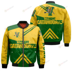 Vermont Catamounts Basketball Bomber Jacket 3D Printed - Stripes Cross Shoulders