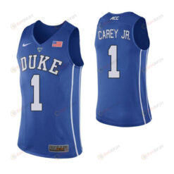 Vernon Carey Jr 1 Elite Duke Blue Devils Basketball Jersey Blue