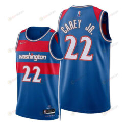 Vernon Carey Jr. Wizards 2022 City Edition Royal 22 Jersey 75th Diamond Badge - Men Jersey