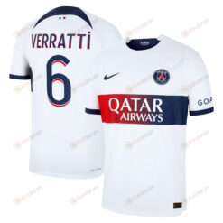 Verratti 6 Paris Saint-Germain 2023-24 Away Men Jersey - White