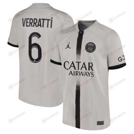 Verratti 6 Paris Saint-Germain Youth 2022/23 Away Player Jersey - Black