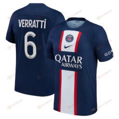 Verratti 6 Paris Saint-Germain Youth 2022/23 Home Player Jersey - Blue
