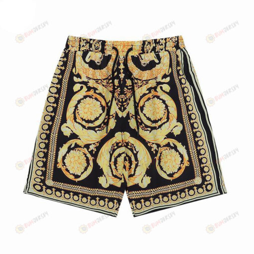 Versace Barocco Black/Yellow Pattern Men Shorts