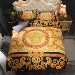 Versace Medusa Pattern Bedding Set In Yellow/Black