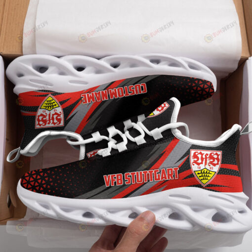 VfB Stuttgart Logo Custom Name Pattern 3D Max Soul Sneaker Shoes In Black