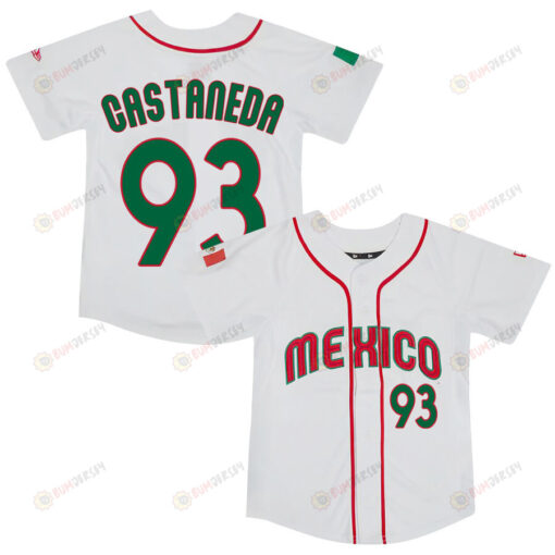 Victor Castaneda 93 Mexico Baseball 2023 World Baseball Classic Jersey - White