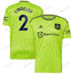 Victor Lindelof 2 Manchester United 2022/23 Third Player Men Jersey - Neon Green