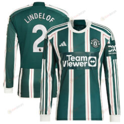 Victor Lindelof 2 Manchester United 2023/24 Away Long Sleeve Men Jersey - Green