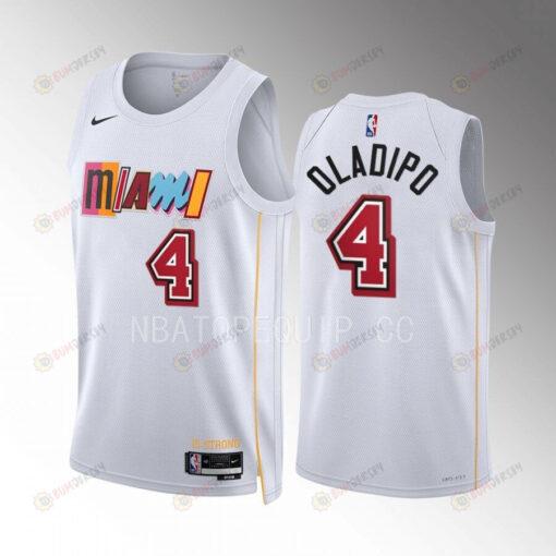 Victor Oladipo 4 Miami Heat 2022-23 City Edition White Jersey Mashup Vol.2