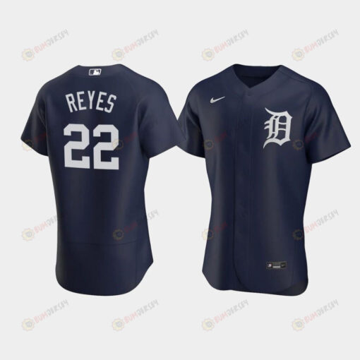 Victor Reyes 22 Detroit Tigers Team Logo Navy Alternate Jersey Jersey