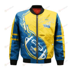 Victoria Vikes Bomber Jacket 3D Printed Flame Ball Pattern