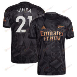 Vieira 21 Arsenal 2022/23 Away Player Men Jersey - Black