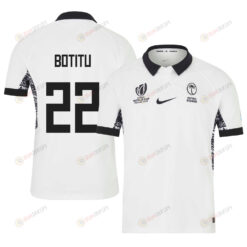 Vilimoni Botitu 22 Fiji 2023 Rugby World Cup Home Stadium Jersey - White