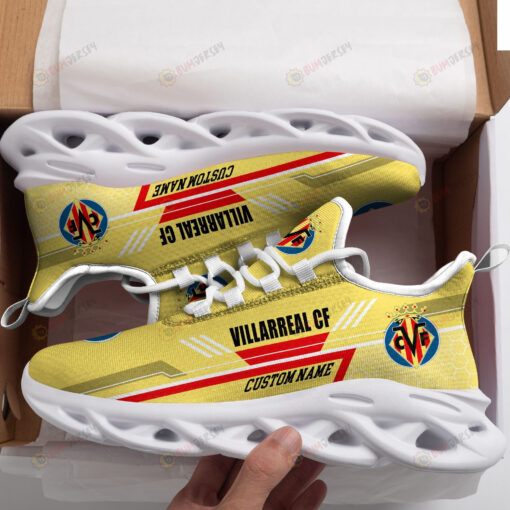 Villarreal Logo Custom Name Pattern 3D Max Soul Sneaker Shoes