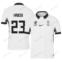 Vinaya Habosi 23 Fiji 2023 Rugby World Cup Home Stadium Jersey - White