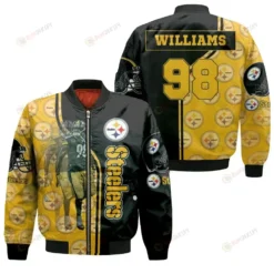 Vince Williams Great Player Pittsburgh Steelers Jersey Logo Bomber Jacket - Black And Yellow