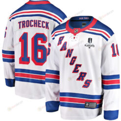 Vincent Trocheck 16 New York Rangers Stanley Cup 2023 Playoffs Patch Away Breakaway Men Jersey - White
