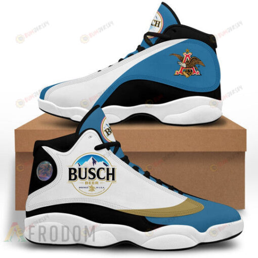 Vintage Busch Beer Logo Pattern Air Jordan 13 Shoes Sneakers In Blue White