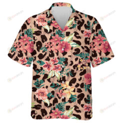 Vintage Style Mixed Leopard Skin Background Hawaiian Shirt