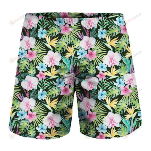 Vintage Tropical Jungle Hawaiian Print Men'S Shorts - Print Shorts