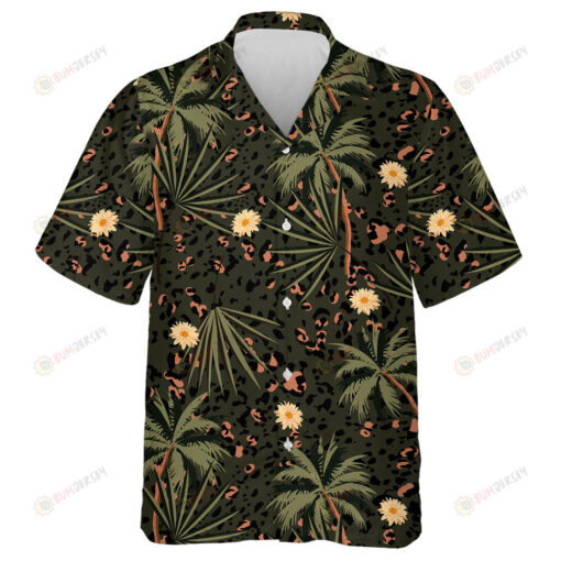 Vintage Tropical Plants And Leopard Prints Hawaiian Shirt