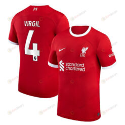 Virgil Van Dijk 4 Liverpool 2023/24 Home Men Jersey - Red