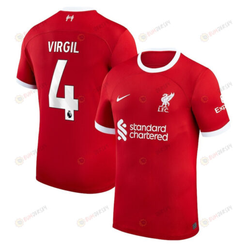 Virgil van Dijk 4 Liverpool 2023/24 Home Youth Jersey - Red