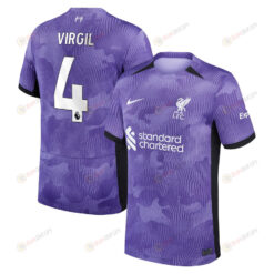 Virgil van Dijk 4 Liverpool 2023/24 Third Men Jersey - Purple