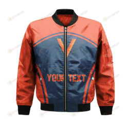 Virginia Cavaliers Bomber Jacket 3D Printed Custom Text And Number Curve Style Sport