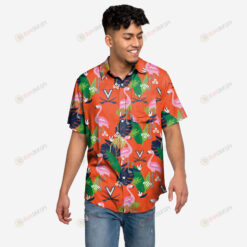 Virginia Cavaliers Floral Button Up Hawaiian Shirt