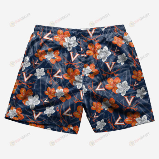 Virginia Cavaliers Hibiscus Hawaiian Men Shorts Swim Trunks - Print Shorts